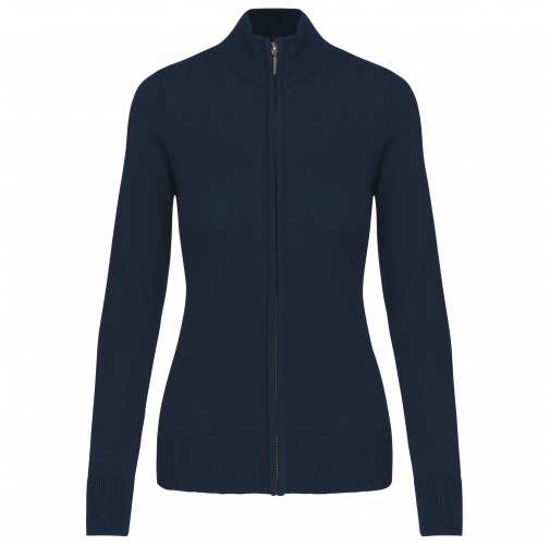 navy Chaqueta de punto con cremallera mujer