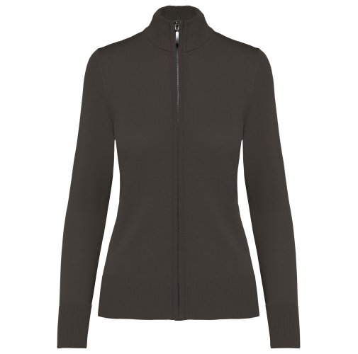 dark grey Chaqueta de punto con cremallera mujer