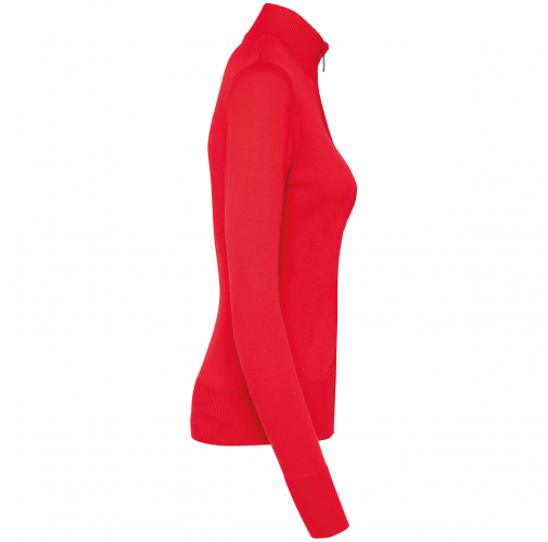red Chaqueta de punto con cremallera mujer
