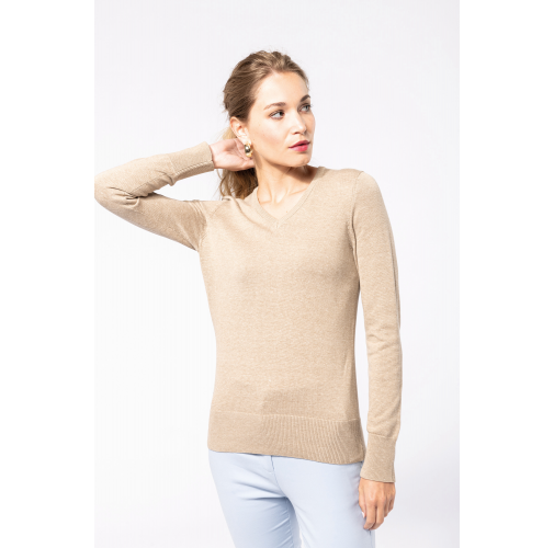 Jersey cuello de pico mujer