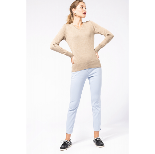 Jersey cuello de pico mujer