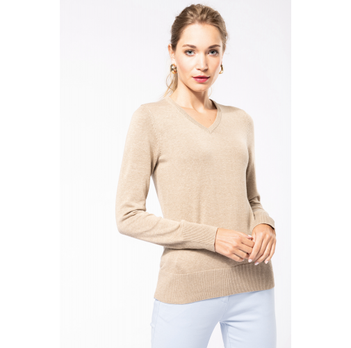 Jersey cuello de pico mujer