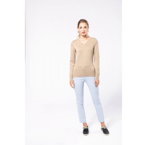 Jersey cuello de pico mujer