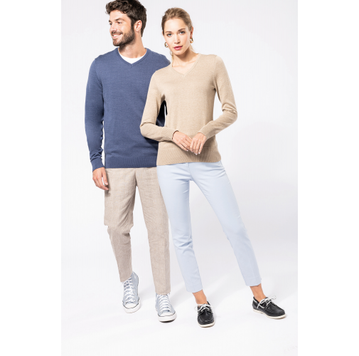 Jersey cuello de pico mujer