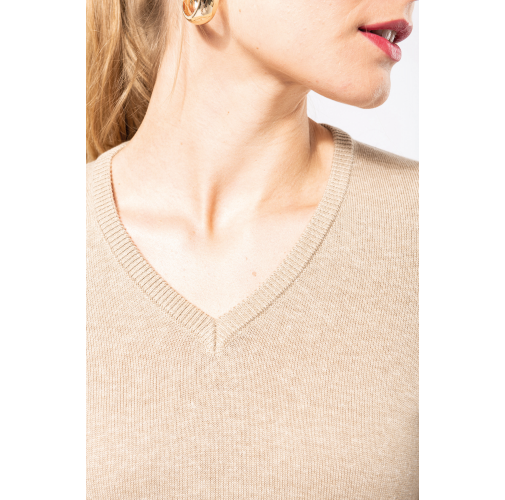 Jersey cuello de pico mujer