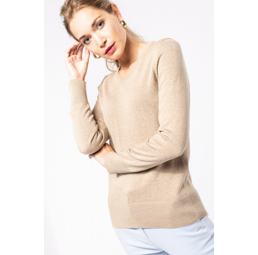 Jersey cuello de pico mujer