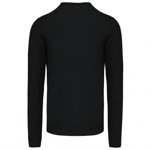 black Jersey cuello redondo manga larga hombre