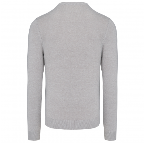 grey melange Jersey cuello redondo manga larga hombre
