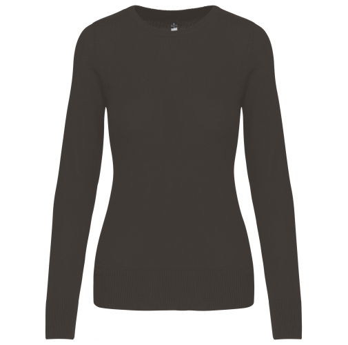 dark grey Jersey cuello redondo manga larga mujer