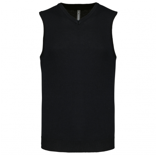 black Jersey cuello de pico sin mangas