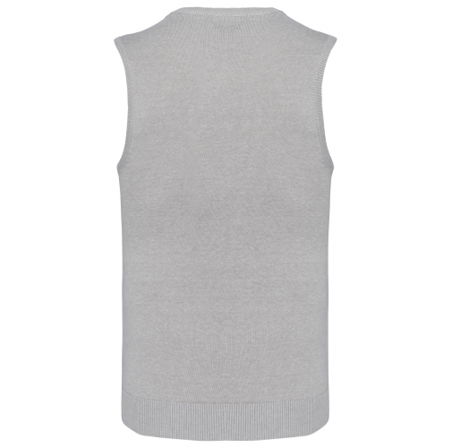grey melange Jersey cuello de pico sin mangas