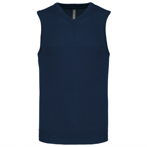navy Jersey cuello de pico sin mangas