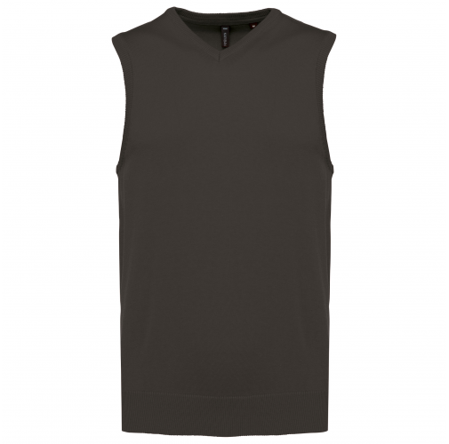 dark grey Jersey cuello de pico sin mangas