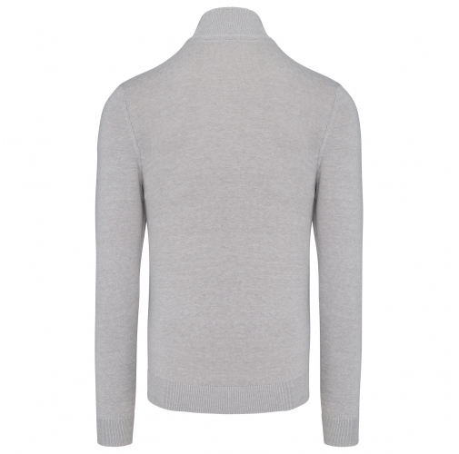 grey melange Jersey 1/4 cremallera hombre