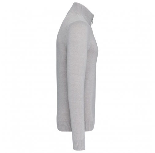 grey melange Jersey 1/4 cremallera hombre