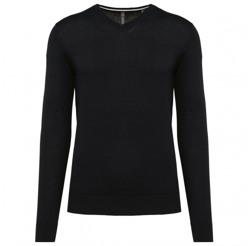 black Jersey cuello de pico ecorresponsable hombre