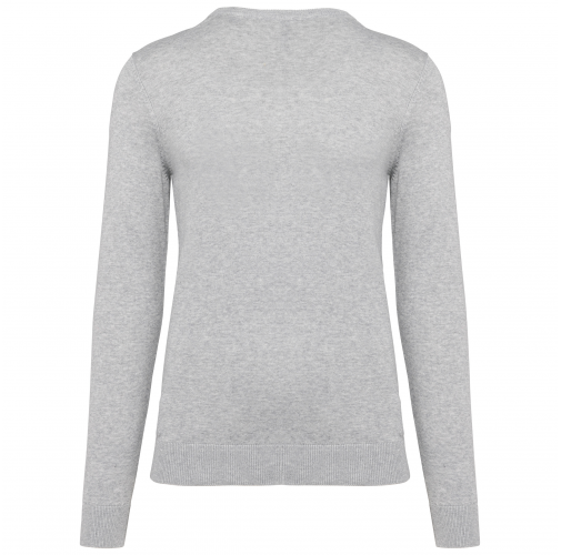 light grey heather Jersey cuello de pico ecorresponsable hombre