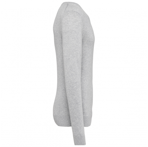 light grey heather Jersey cuello de pico ecorresponsable hombre