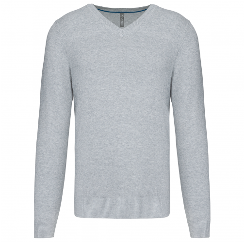 light grey heather Jersey premium cuello de pico