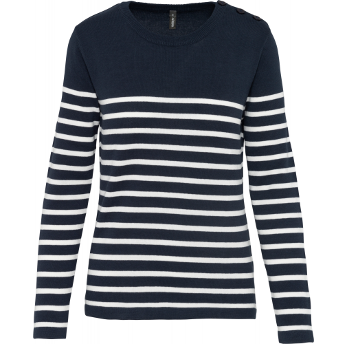 striped navy / off white Jersey Marinero para mujer