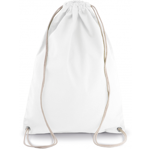 white Mochila de algodón con cordones