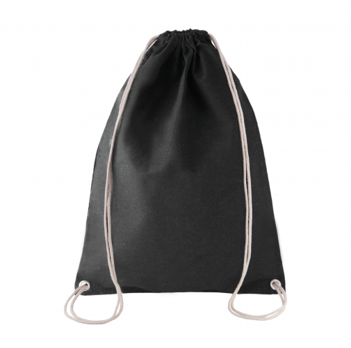 black Mochila de algodón con cordones