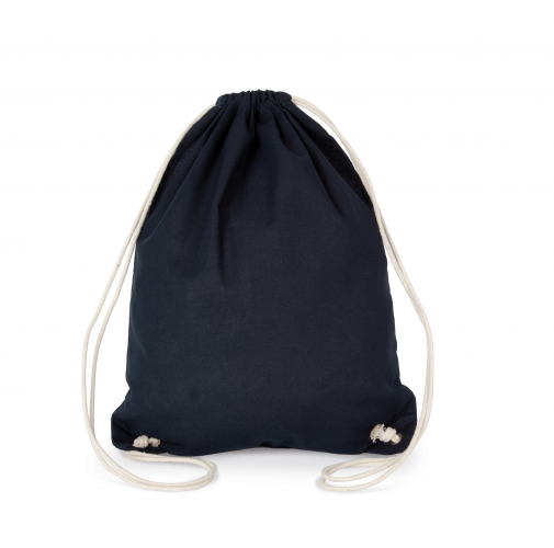 navy Mochila de algodón con cordones