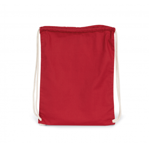 hibiscus red Mochila de algodón orgánico con cordones