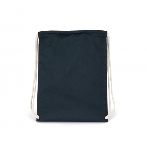 navy blue Mochila de algodón orgánico con cordones