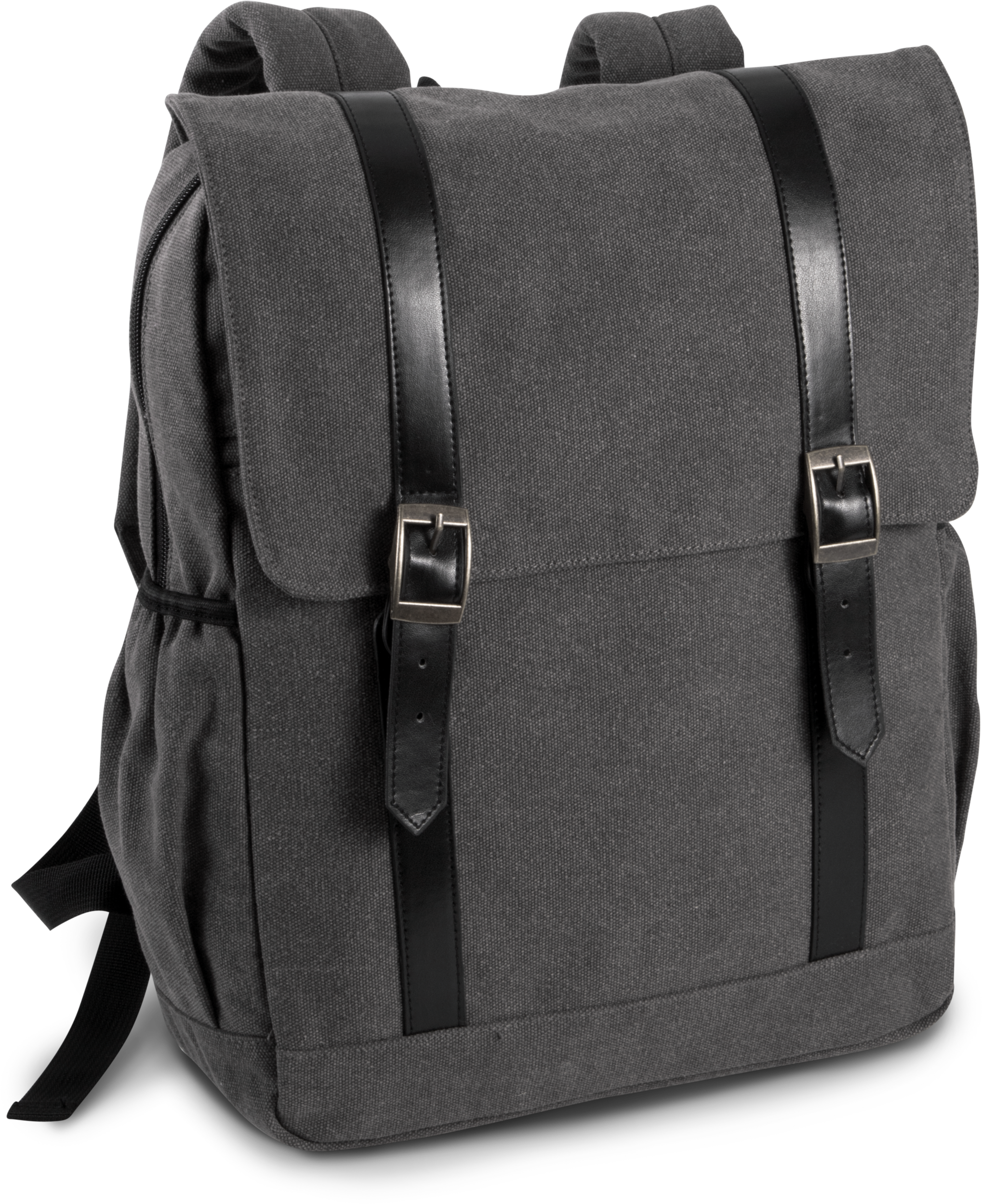 Mochila de tejido canvas con solapa