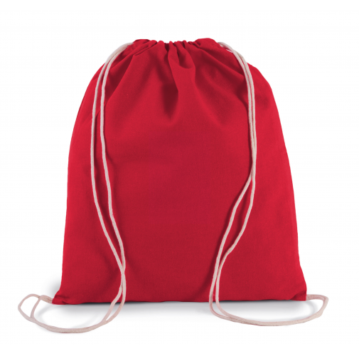 hibiscus red Mochila de algodón orgánico pequeña