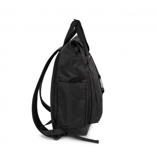 black Mochila de deporte con sistema antirrobo y riñonera extraíble