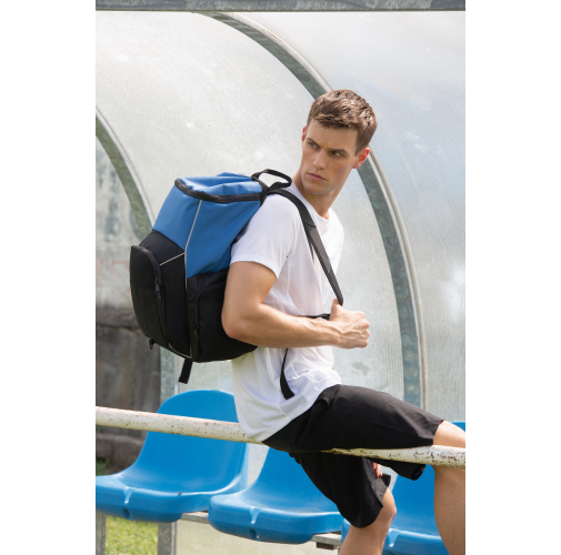 Mochila de deporte con portaobjetos confeccionada en material reciclado