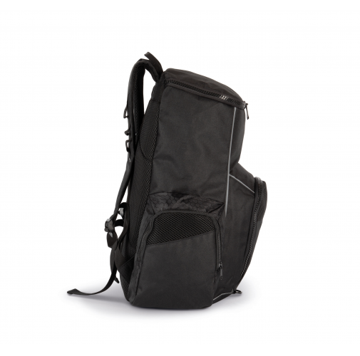 black Mochila de deporte con portaobjetos confeccionada en material reciclado