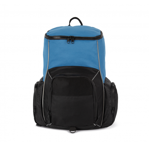 light royal blue / black Mochila de deporte con portaobjetos confeccionada en material reciclado