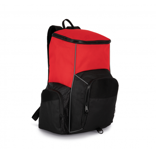 red / black Mochila de deporte con portaobjetos confeccionada en material reciclado