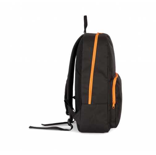 black / orange Mochila con cierres rápidos a contraste