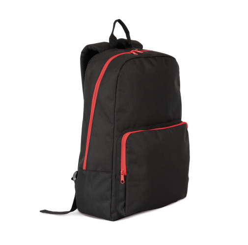 black / red Mochila con cierres rápidos a contraste