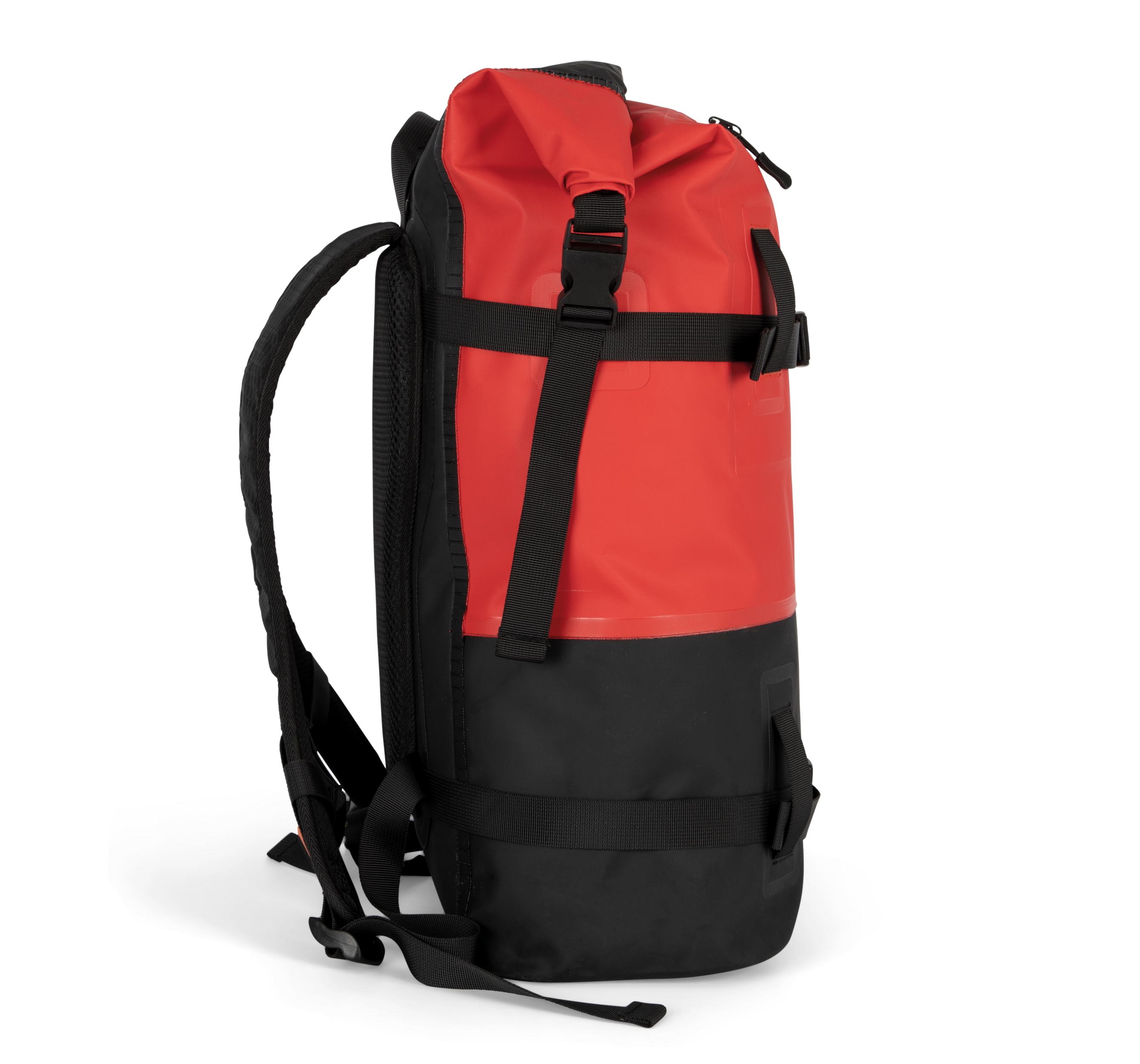 red / black Mochila impermeable con correas de compresión