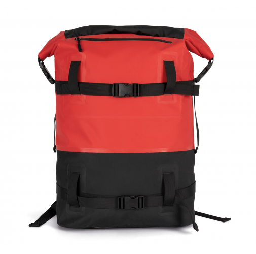 red / black Mochila impermeable con correas de compresión