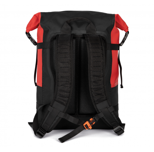 red / black Mochila impermeable con correas de compresión