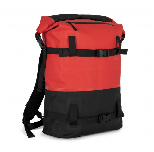 red / black Mochila impermeable con correas de compresión