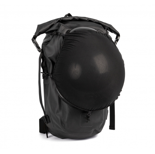 black Mochila impermeable con compartimento para el casco