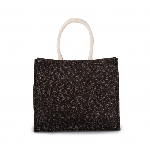 black / silver Bolsa de playa en yute