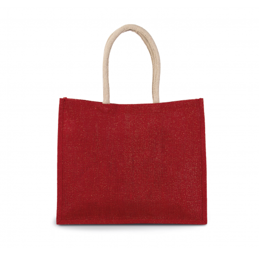 cherry red / gold Bolsa de playa en yute