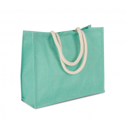 ice mint Bolsa de playa en yute