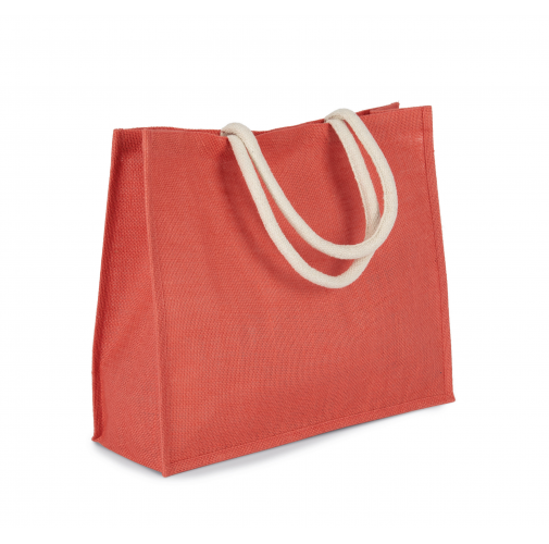 true coral Bolsa de playa en yute
