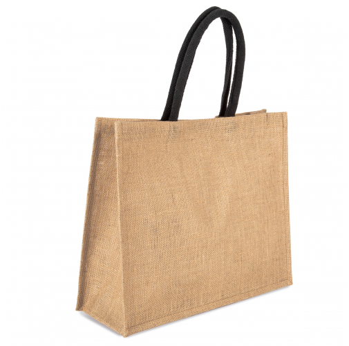 natural / black Bolsa de playa en yute