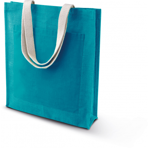 turquoise Bolsa shopper de yute