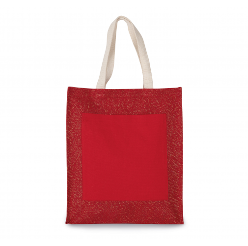 cherry red / gold Bolsa shopper de yute